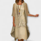 Dames Luxe Midi Jurk Elegant