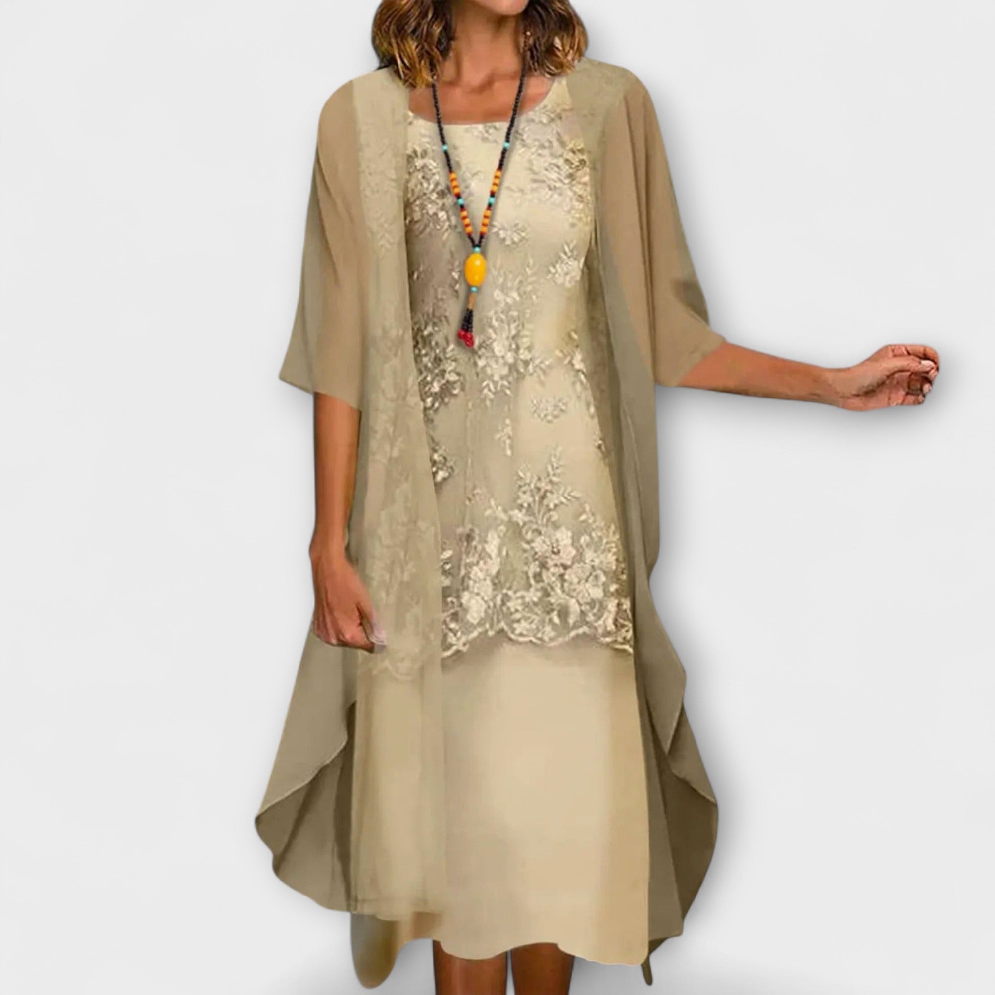 Dames Luxe Midi Jurk Elegant