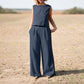 Marybeth Set | Vrouwen mouwloze top & wijde pijp broeken set