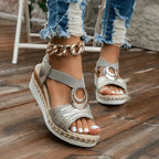 Dames Orthopedische Platform Sleehak Sandalen