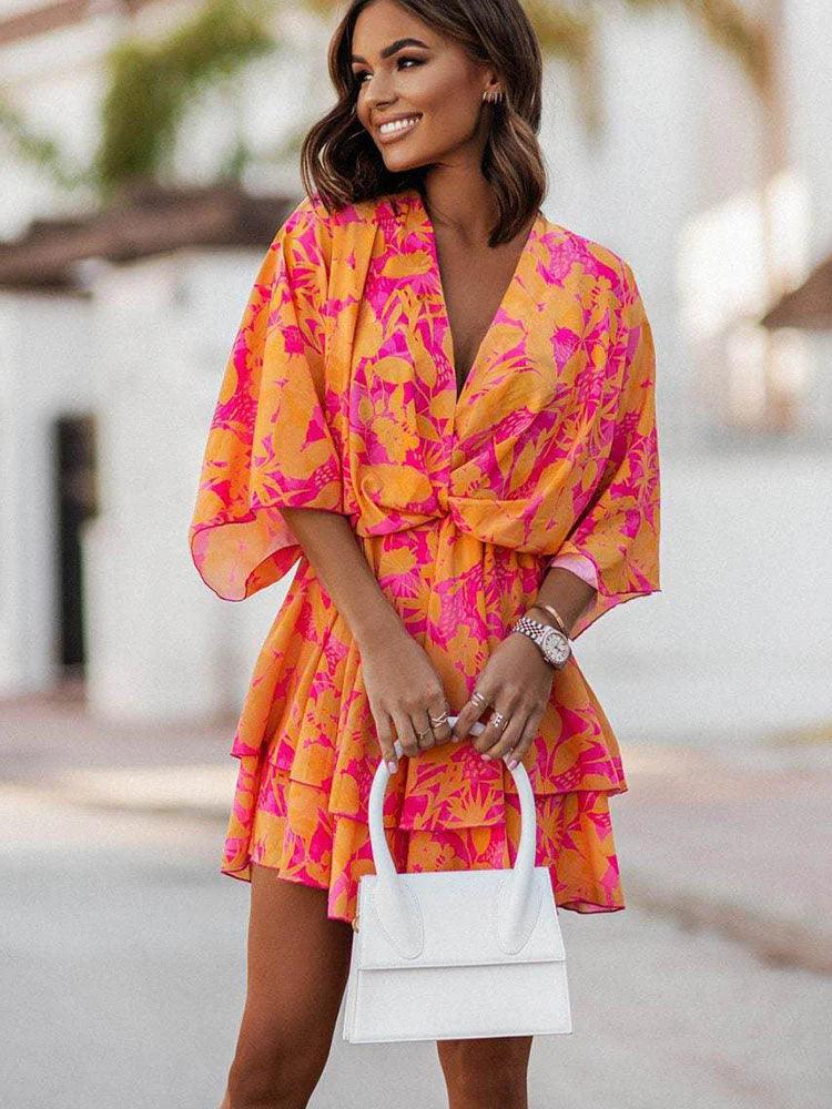 Mini Geplooide Zomer-jurk | Beatrix Jurk - Carla Moda