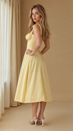 Dames Bustier Midi Jurk met Split