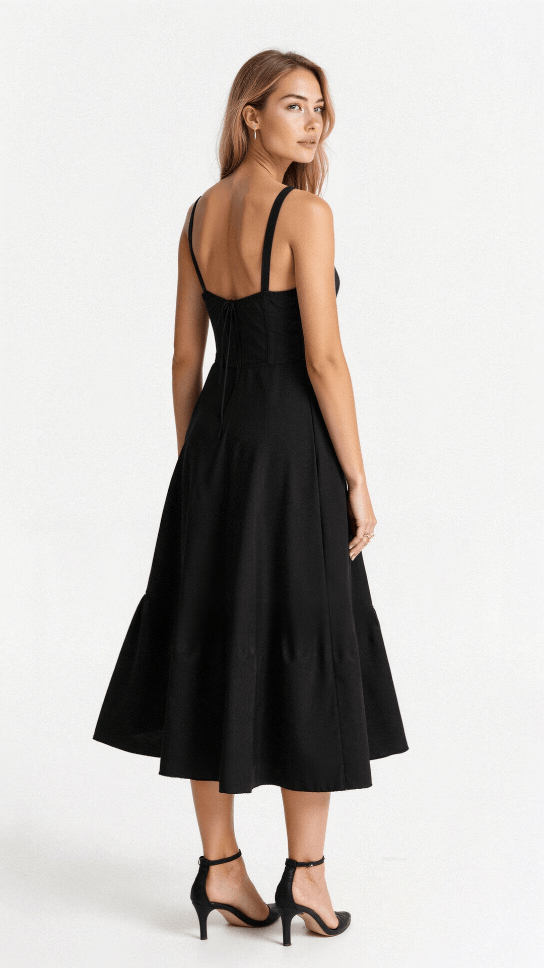 Dames Bustier Midi Jurk met Split