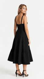 Dames Bustier Midi Jurk met Split