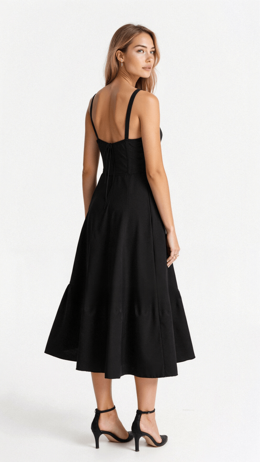 Dames Bustier Midi Jurk met Split