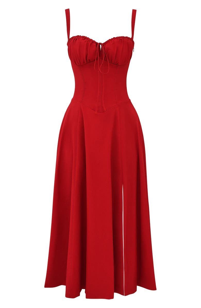 Dames Bustier Midi Jurk met Split