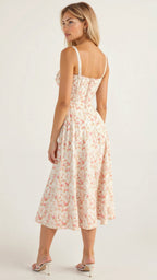 Dames Bustier Midi Jurk met Split