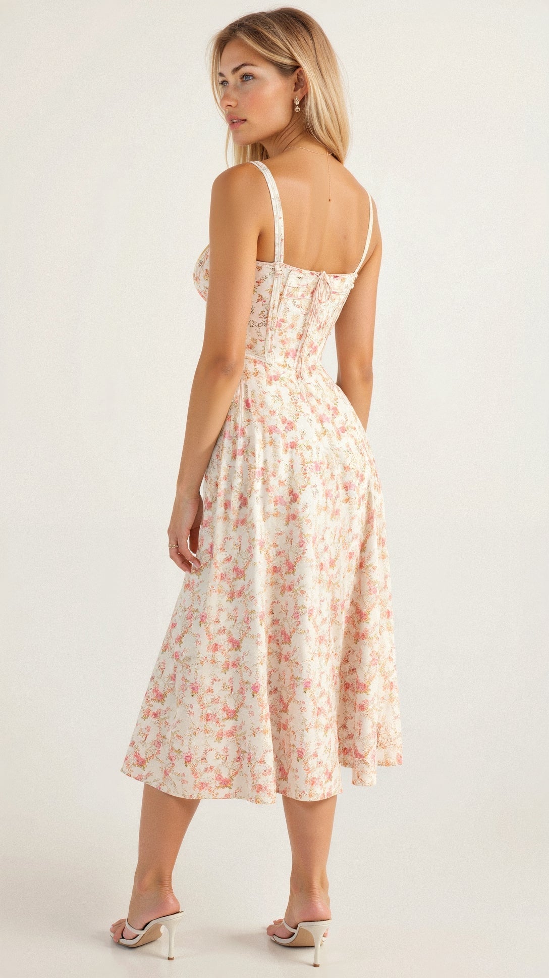Dames Bustier Midi Jurk met Split