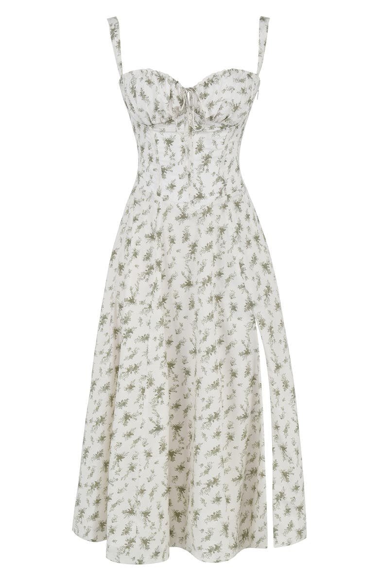 Dames Bustier Midi Jurk met Split