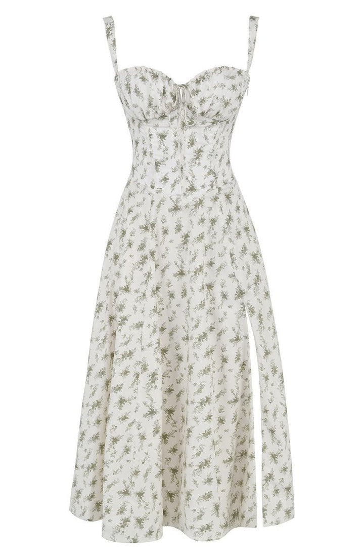 Dames Bustier Midi Jurk met Split