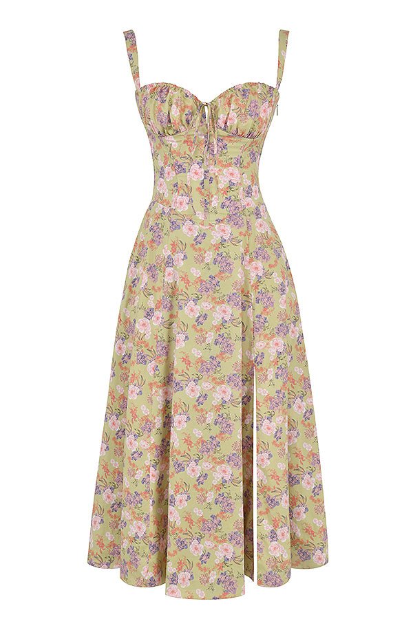 Dames Bustier Midi Jurk met Split