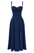 Dames Bustier Midi Jurk met Split