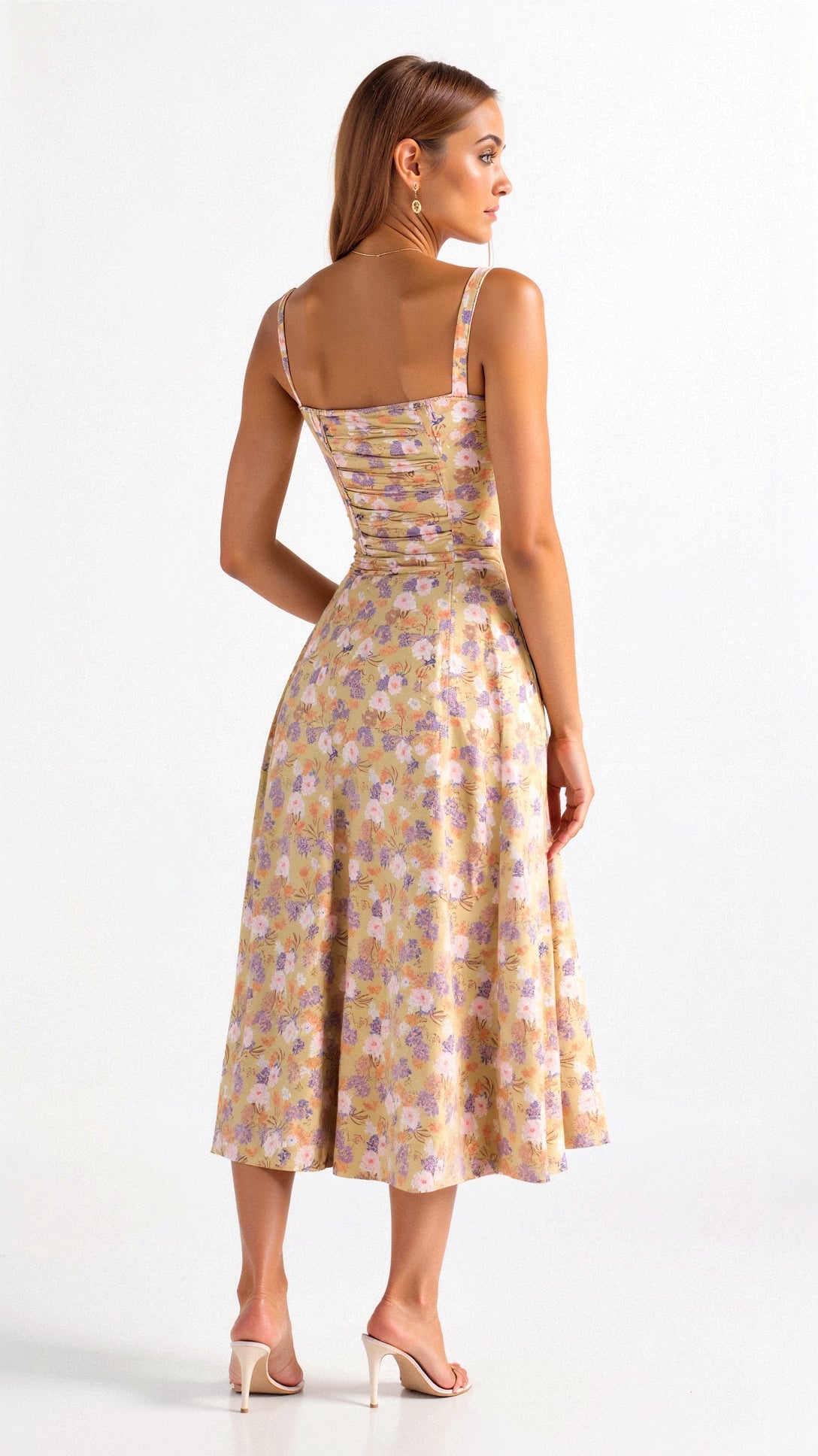 Dames Bustier Midi Jurk met Split
