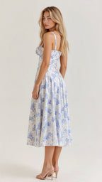 Dames Bustier Midi Jurk met Split