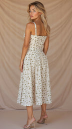 Dames Bustier Midi Jurk met Split