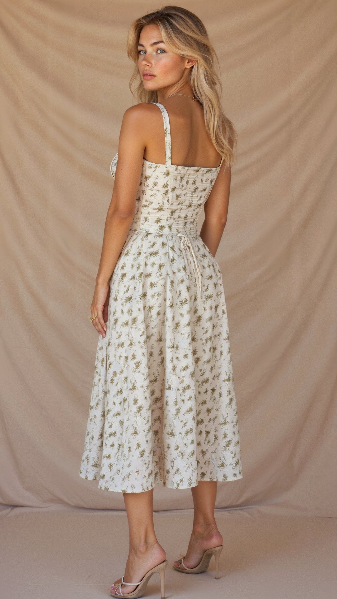 Dames Bustier Midi Jurk met Split