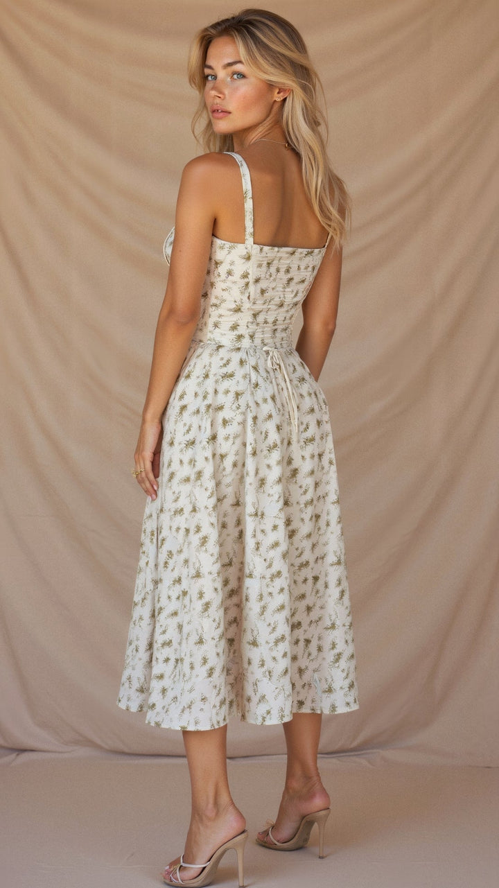 Dames Bustier Midi Jurk met Split