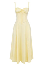 Dames Bustier Midi Jurk met Split