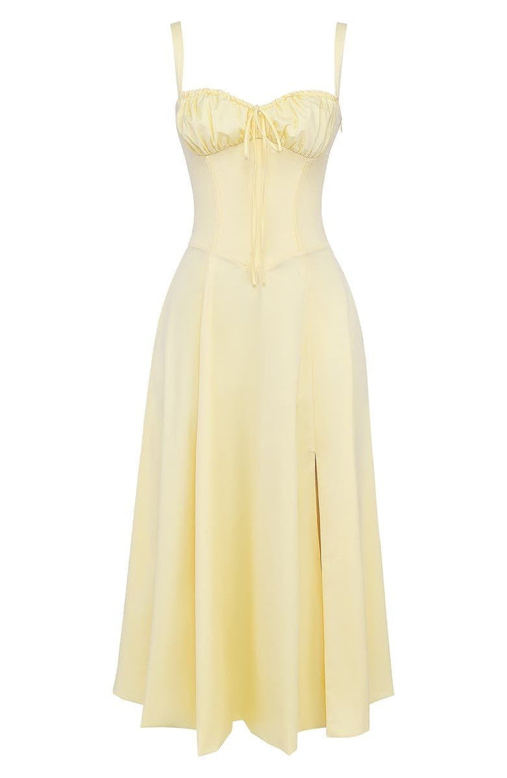 Dames Bustier Midi Jurk met Split