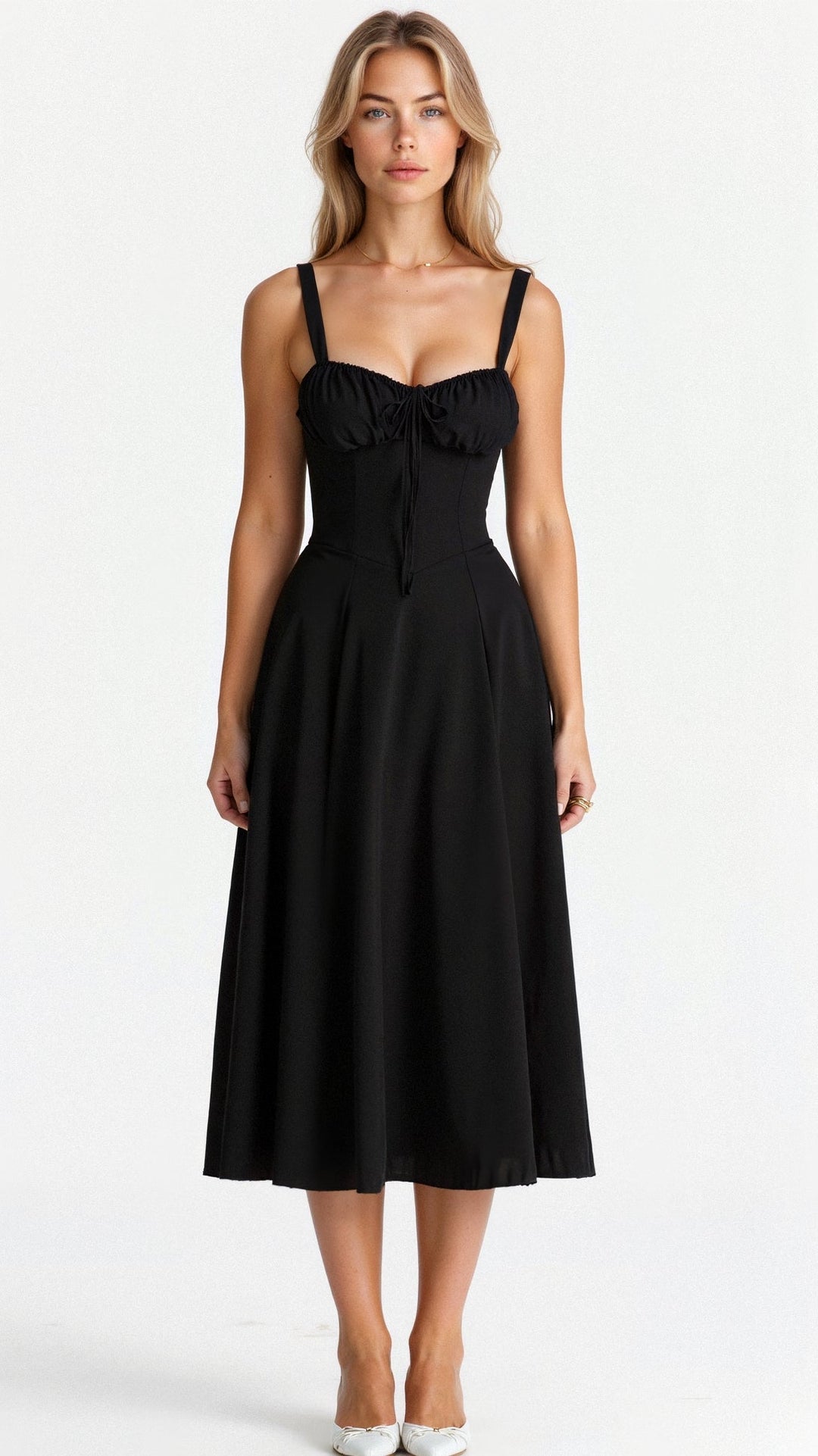Dames Bustier Midi Jurk met Split