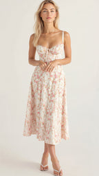 Dames Bustier Midi Jurk met Split