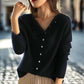 Myrthe Trui | Kasjmier Cardigan met Asymmetrisch Knopen ||