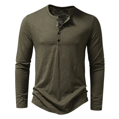 London Overhemd | Heren Lange Mouw Henley Overhemd