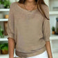 Nimfa Sweater | Stijlvolle Losse Gebreide Trui met Halve Mouwen - Carla Moda