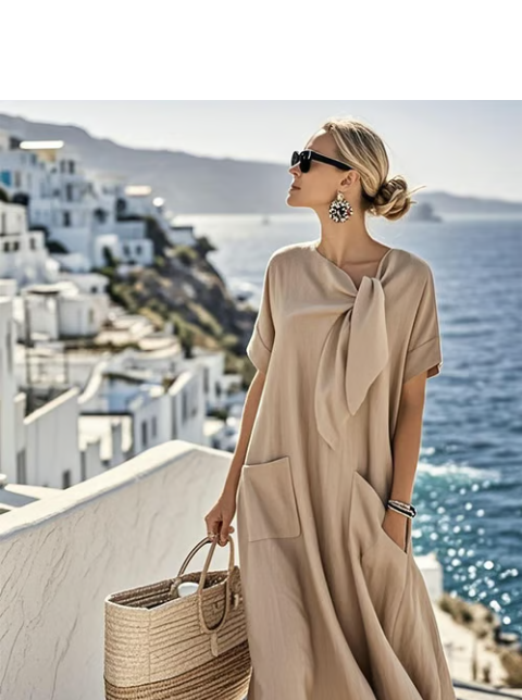 Dames Maxi Jurk met Strikhals
