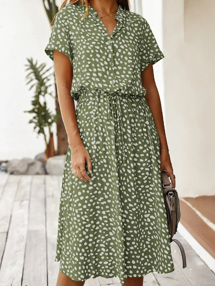 Dames Zomer Midi Jurk Dierenprint