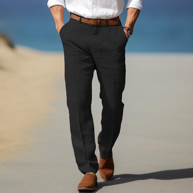Heren Linnen Broek Zomerse Pasvorm