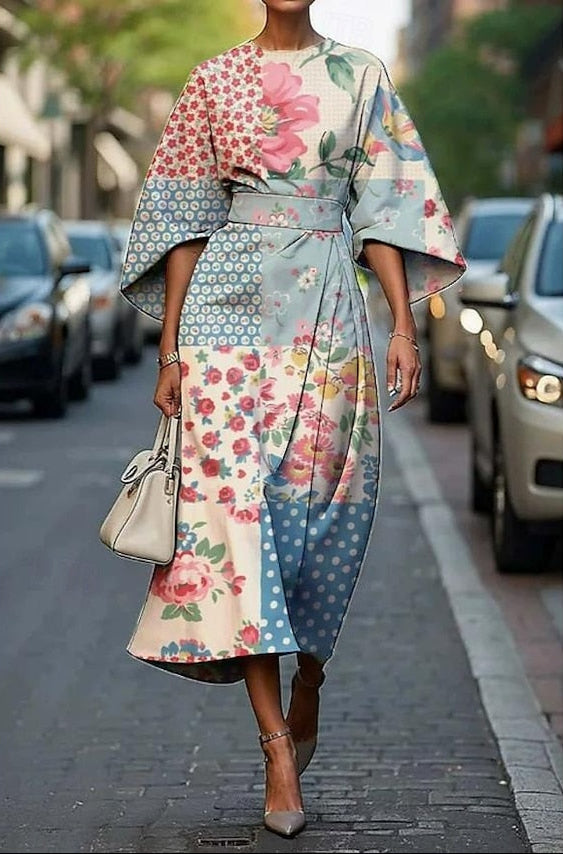 Dames Midi Jurk Bloemenprint Charmant