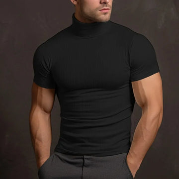Lyle Overhemd | Heren Effen Kleur Turtleneck Overhemd