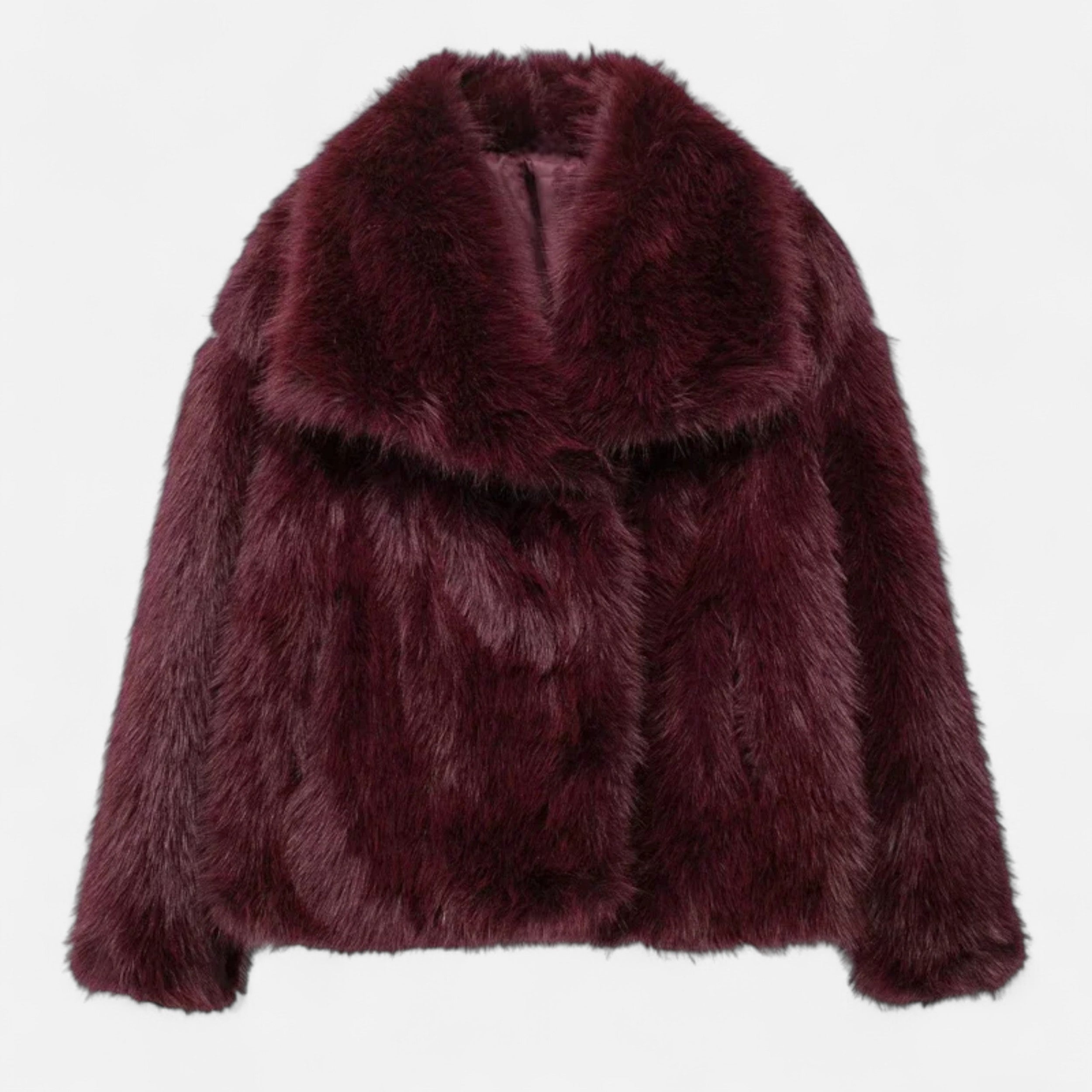 Dames Bordeaux Winterjas Klassieke Stijl
