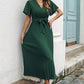 Vianney Jurk | Dames Herfst Maxi Jurk met Plissé, Wijde Mouwen en Taille Ceintuur