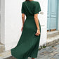 Vianney Jurk | Dames Herfst Maxi Jurk met Plissé, Wijde Mouwen en Taille Ceintuur