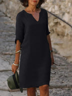 Dames Elegante Mini Jurk met V Hals