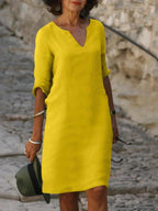 Dames Elegante Mini Jurk met V Hals