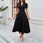 Verona Jurk | Dames Herfst Maxi Jurk met V-Hals, Pofmouwen en Getailleerde Taille