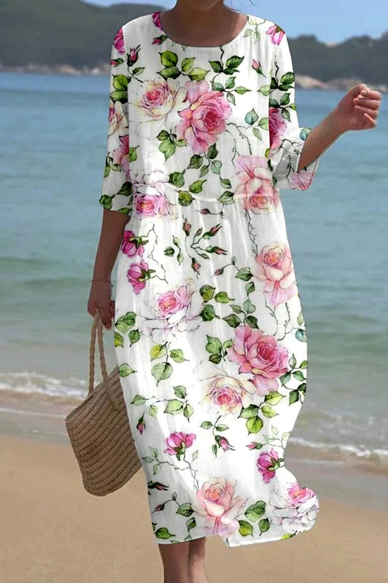 Dames Tijdloze Midi Jurk met Elegante Stijl