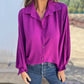 Verena Blouse | Dames Herfst Blouse met Knoopsluiting en Ballonmouwen