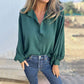Verena Blouse | Dames Herfst Blouse met Knoopsluiting en Ballonmouwen