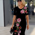 Dames Midi Jurk Bloemenprint Licht