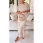 Dames Cut Out Maxi Jurk met Binnenjurk