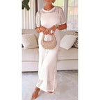 Dames Cut Out Maxi Jurk met Binnenjurk