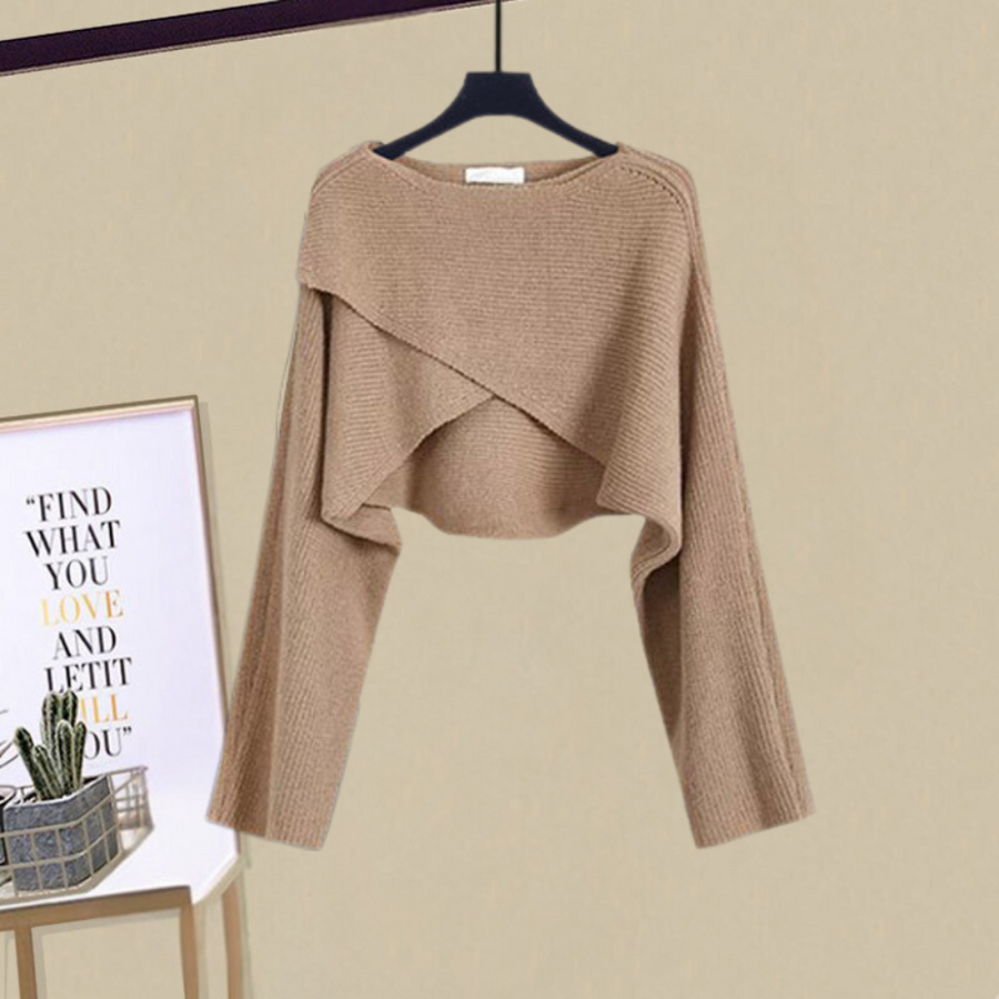 Dames Gebreide Midi Jurk Set