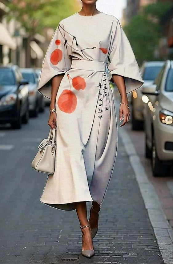 Dames Midi Jurk Bloemenprint Charmant