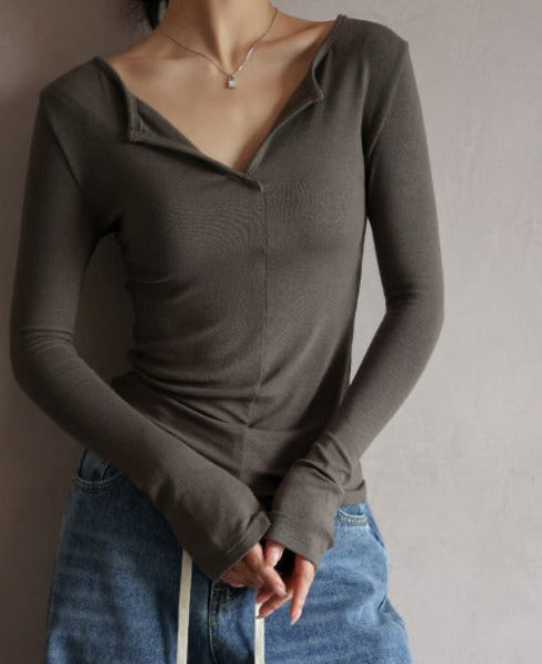 Wanona T-shirt | Dames Herfst Casual Longsleeve T-shirt met Ronde Hals