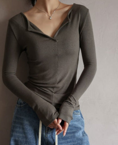 Wanona T-shirt | Dames Herfst Casual Longsleeve T-shirt met Ronde Hals