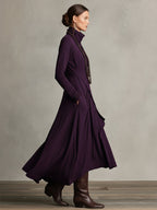 Dames Asymmetrische Gebreide Maxi Jurk met Col